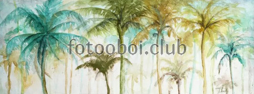 пальмы, акварель, живопись